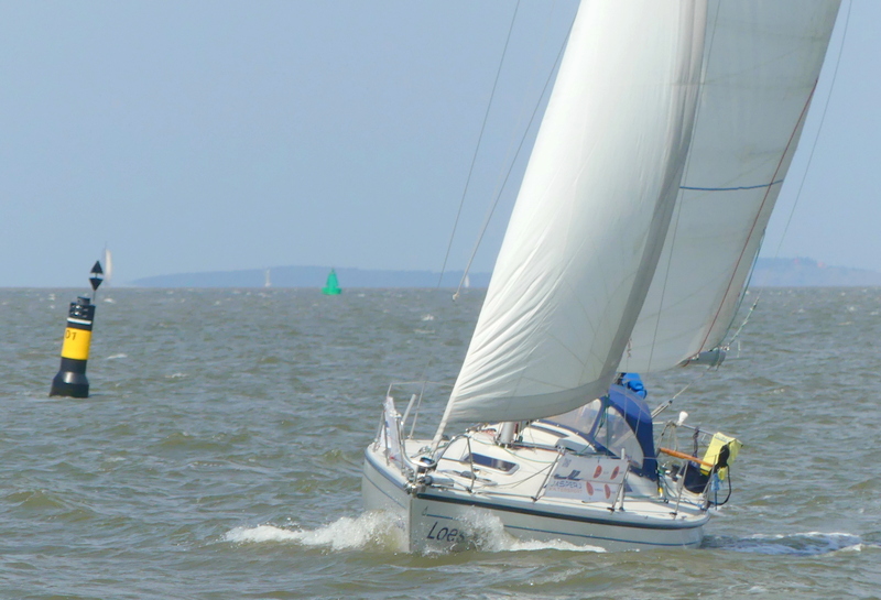 Loesoe onder zeil op het Wad